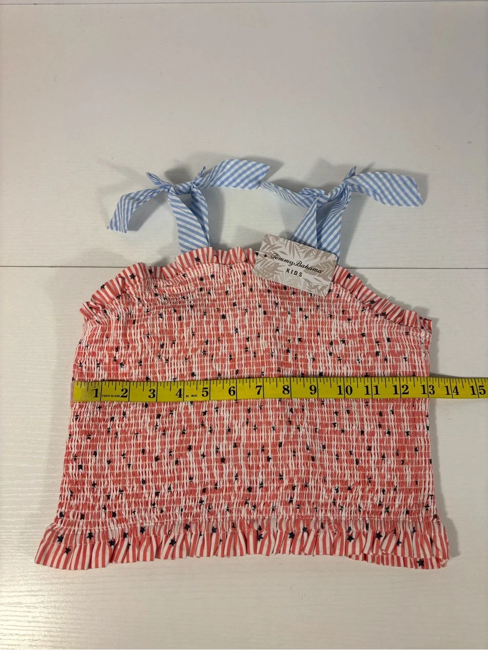 NWT Tommy Bahama Kids Girls 4/5 2 Piece Patriotic Smocked Top Shorts Set
